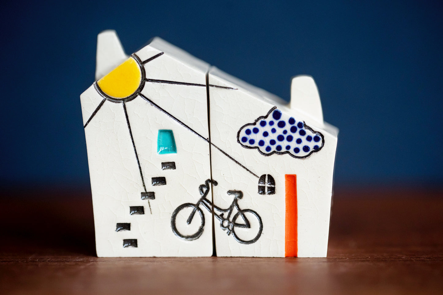 Bestie Ceramic House Set with Bicycle and Sunshine