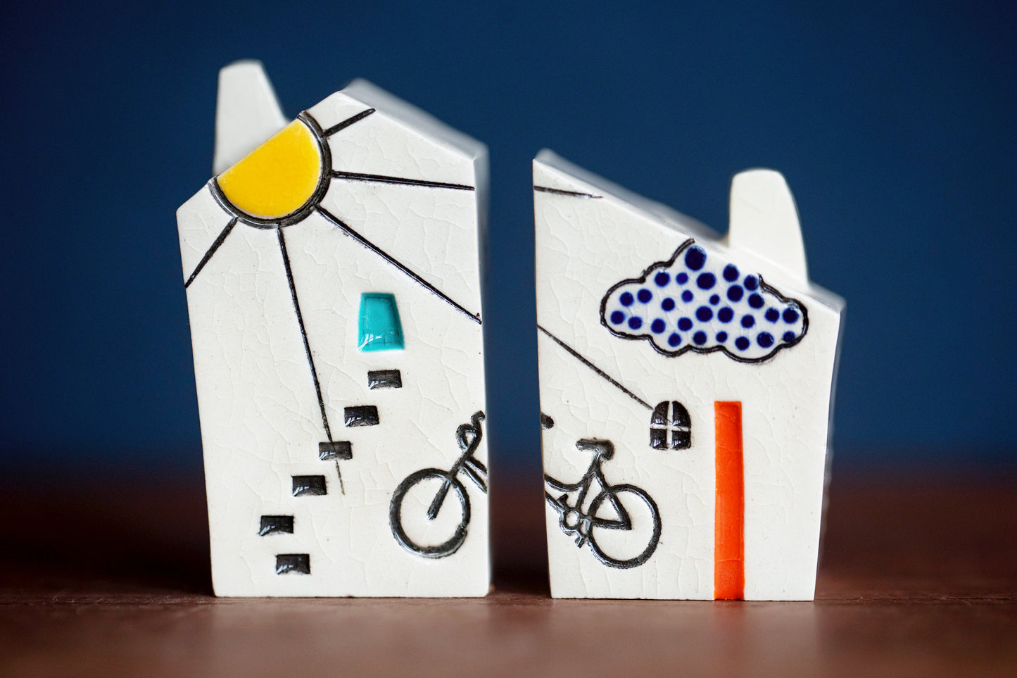 Bestie Ceramic House Set with Bicycle and Sunshine