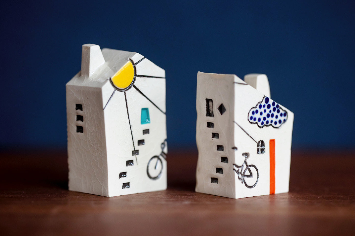 Bestie Ceramic House Set with Bicycle and Sunshine
