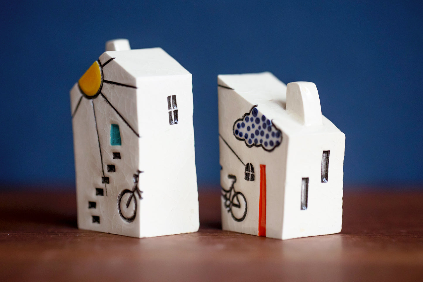 Bestie Ceramic House Set with Bicycle and Sunshine