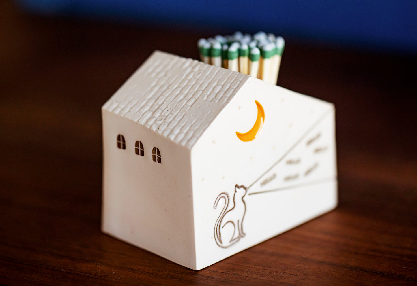 Cat Ceramic Match Striker with HELLO Messages