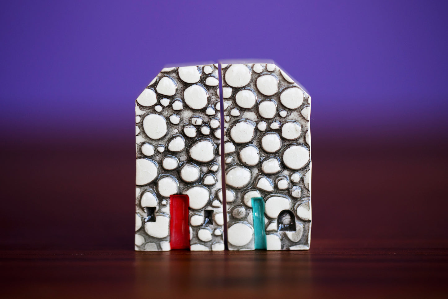Best Friend Ceramic House Sets with Cat, Sunshine, Moon, Pebble Texture