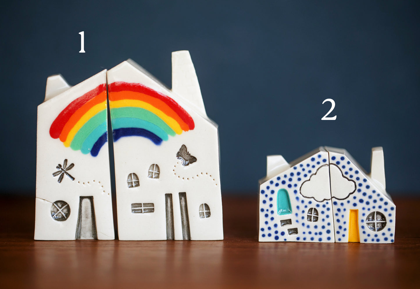 Rainbow and Cloud Polka Dot Bestie House Sets