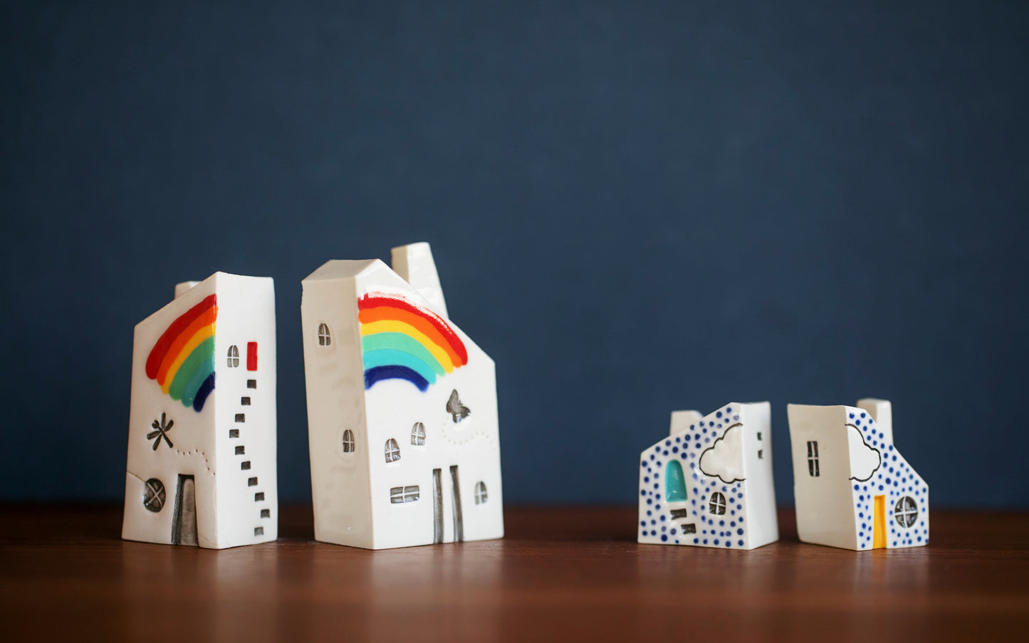 Rainbow and Cloud Polka Dot Bestie House Sets