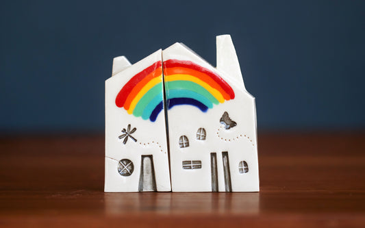 Rainbow and Cloud Polka Dot Bestie House Sets