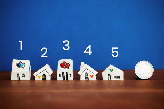 Miniature Ceramic Houses with Hearts