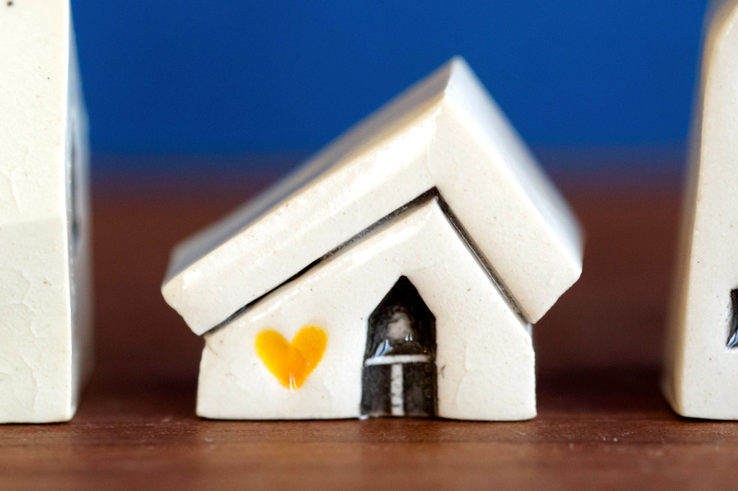 Miniature Ceramic Houses with Hearts