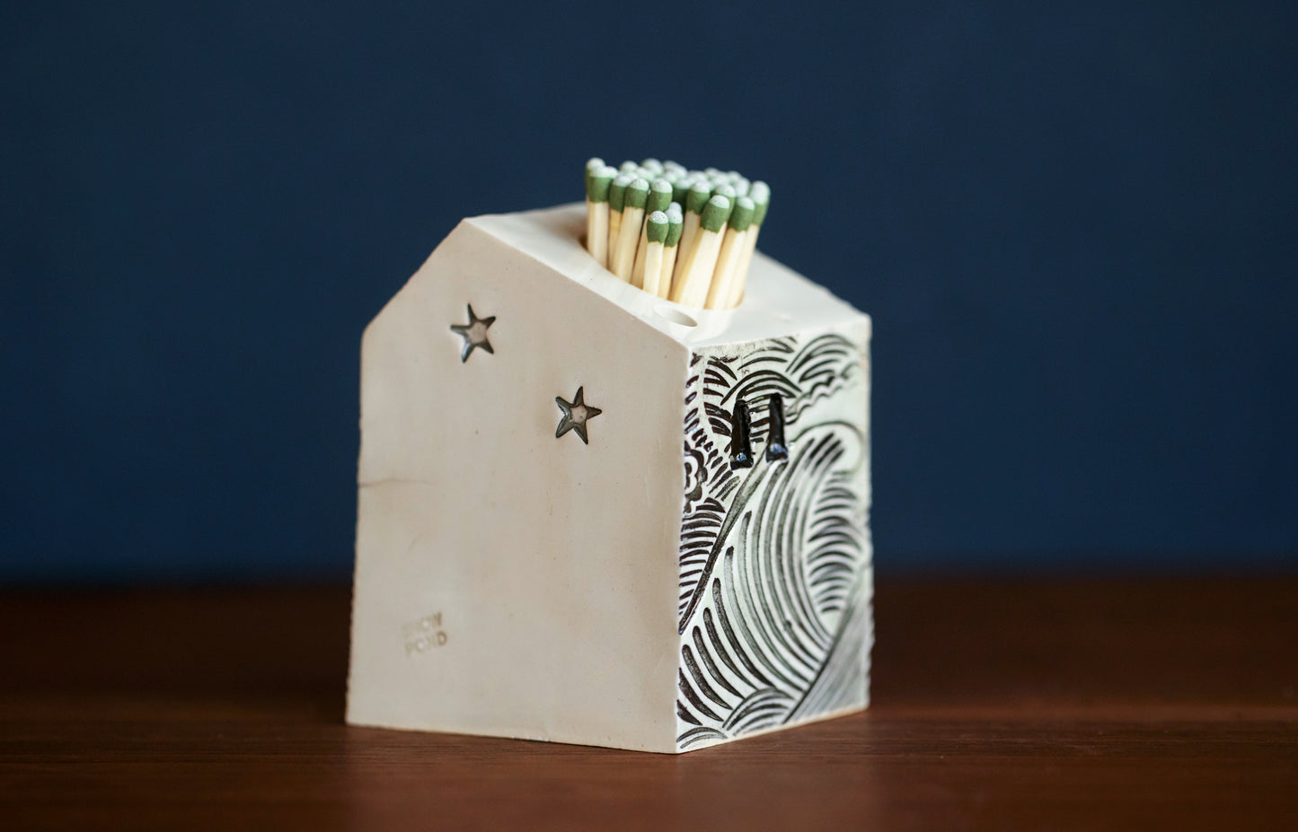 Raindrops Ceramic Match Striker with Waves Pattern