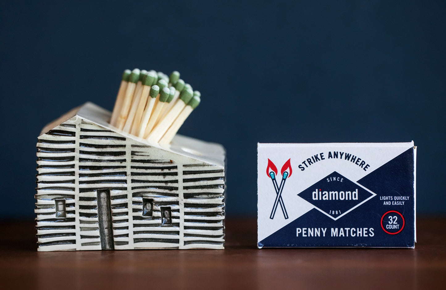 Ceramic Cabin Match Striker for Altar