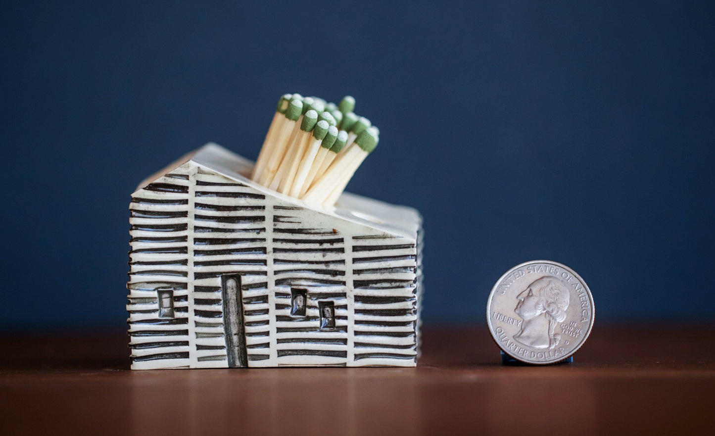 Ceramic Cabin Match Striker for Altar