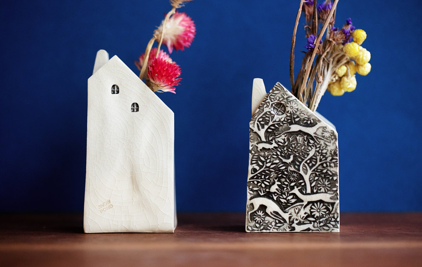 Ceramic Dog Bud Vase House Shaped