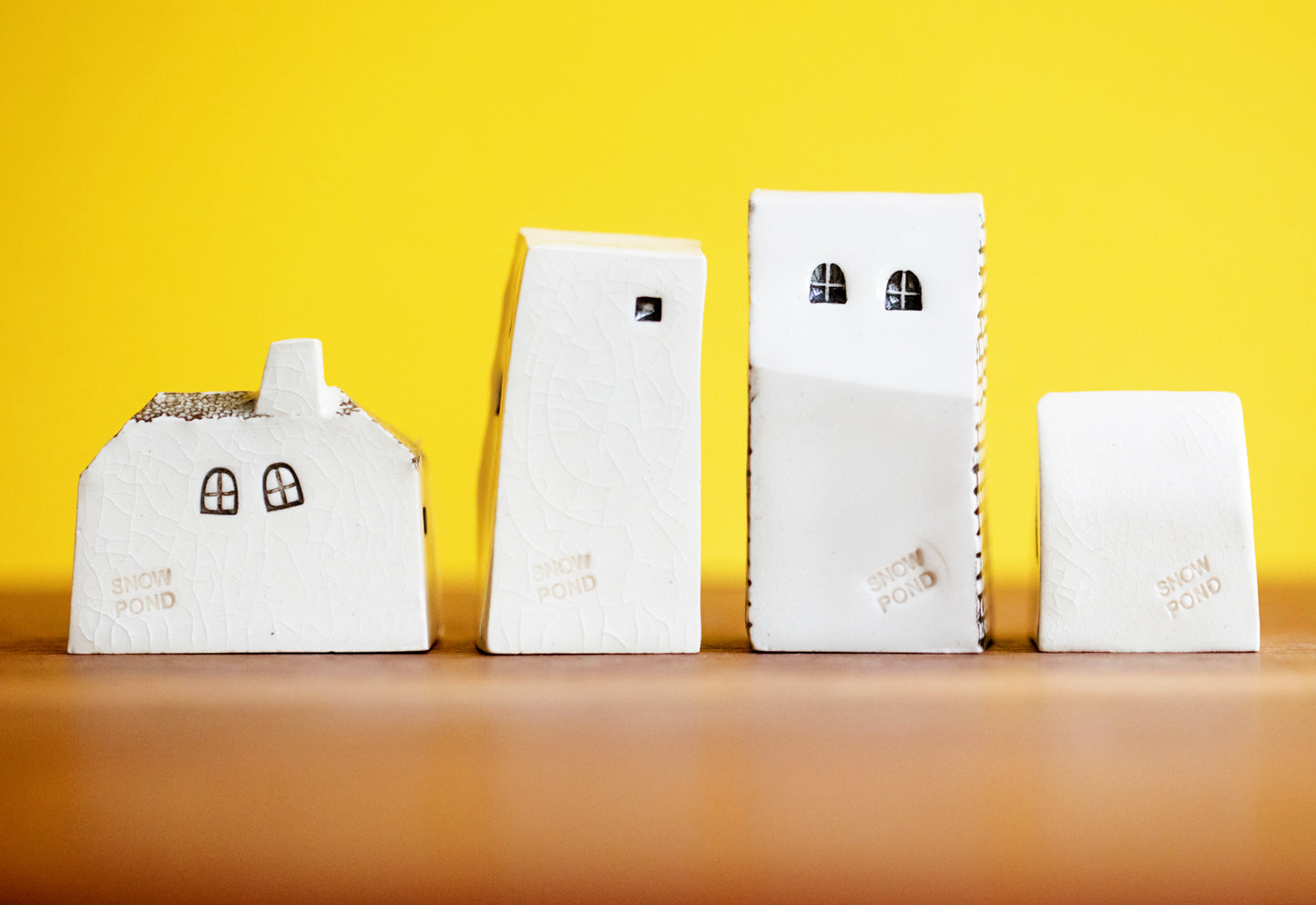Nature Themed Ceramic Village with Bird and Deer