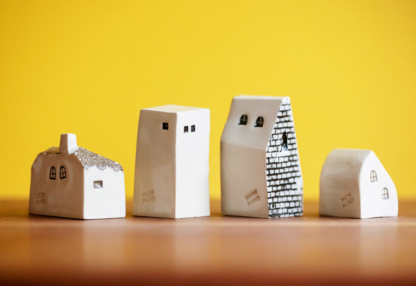 Nature Themed Ceramic Village with Bird and Deer
