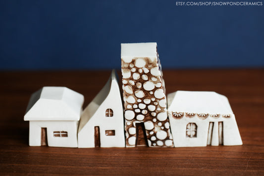 Old World Style Amsterdam Ceramic Miniature Houses Village - Mother's Day Present