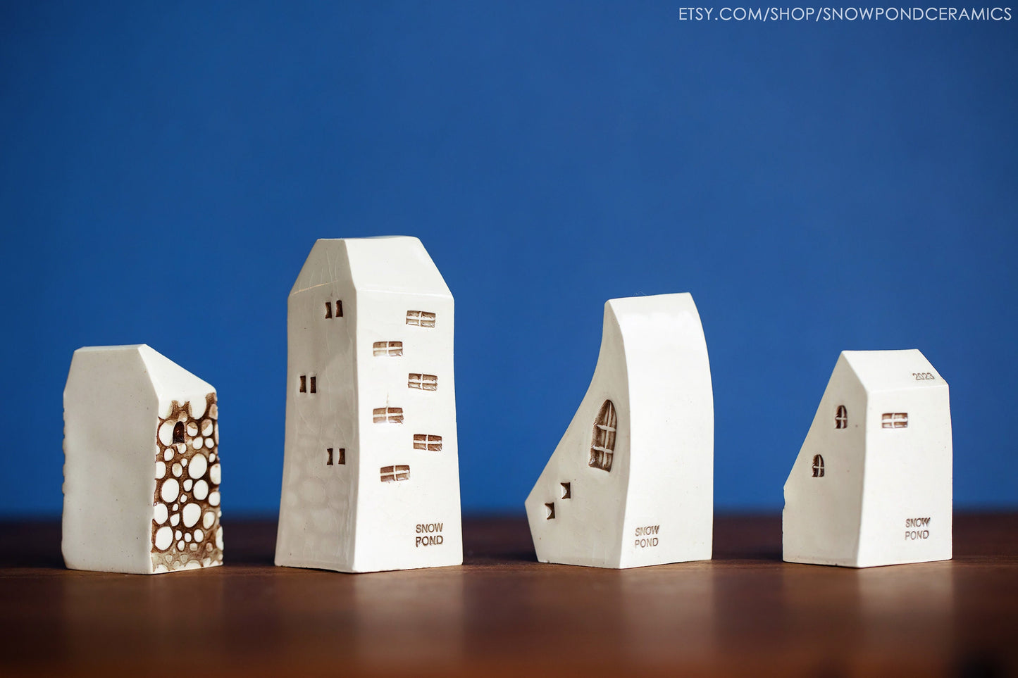 Old World Style Prague White Ceramic Houses - Unique Mother's Day Gift