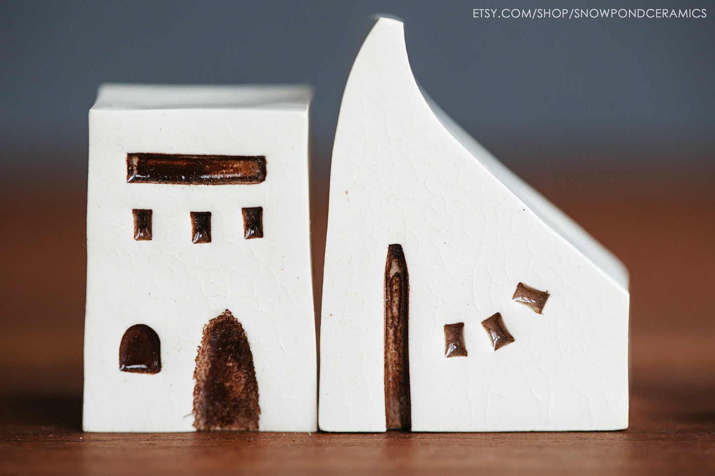 Small Modern Ceramic Houses - Tiny Holiday Gift / Realtor Gift Idea