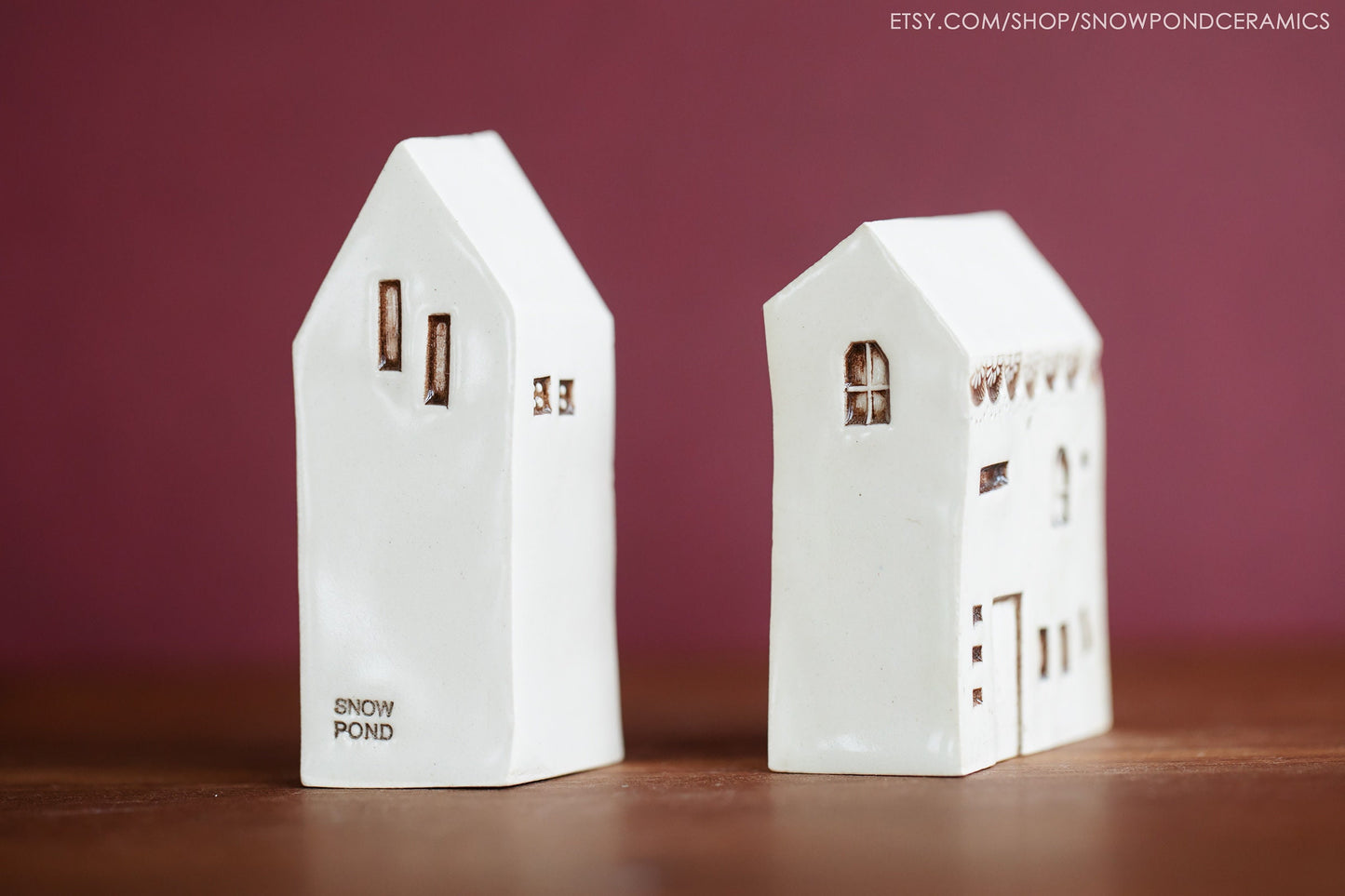 Porcelain Ceramic Amsterdam Houses with Shooting Star