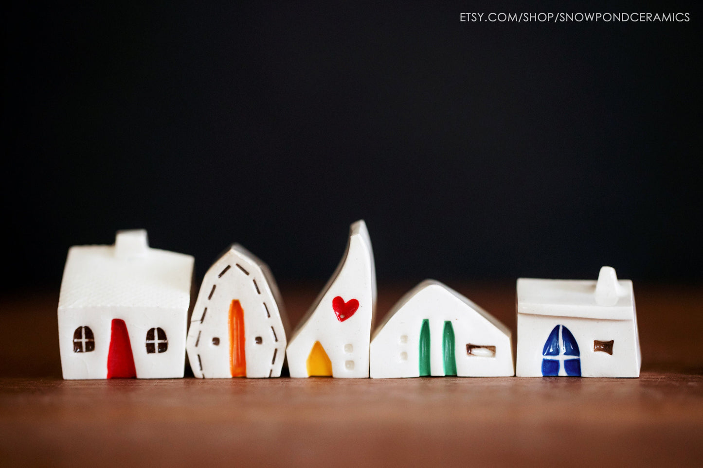 White Ceramic Sunshine Houses - Get Well Gift / Tiny Present