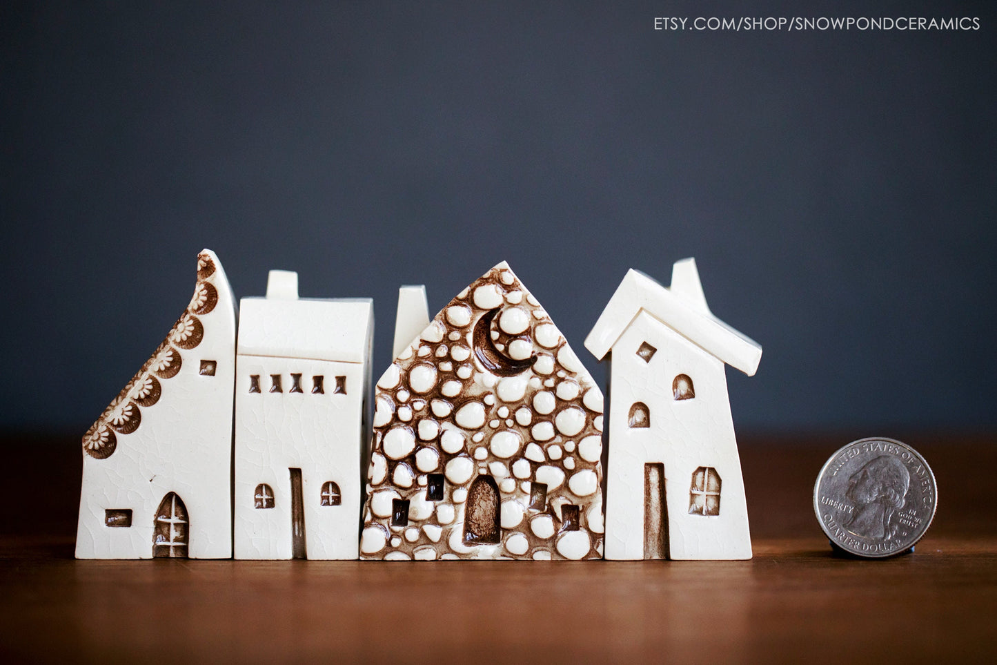 Unique Handmade Christmas Gift - Miniature Ceramic Village