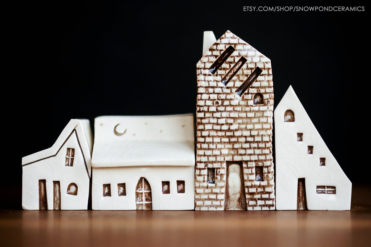 Ceramic Village of Bruges Style Houses - Puzzle Set - Artistic Gift