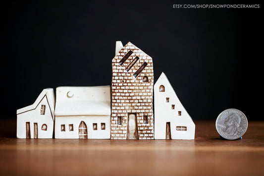 Ceramic Village of Bruges Style Houses - Puzzle Set - Artistic Gift