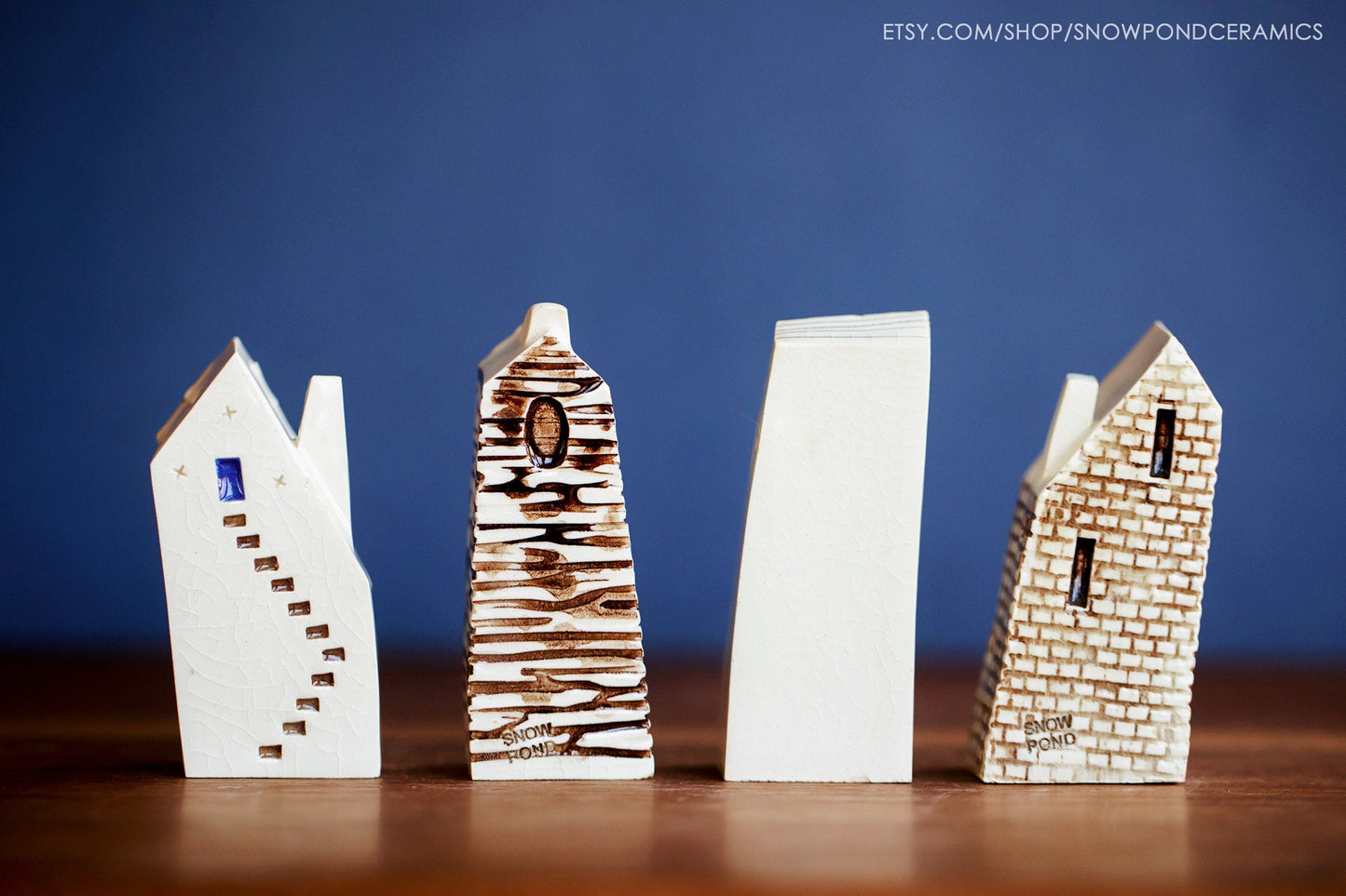 Tall 4 inch Old World Style Ceramic Houses Prague / Amsterdam - host gift