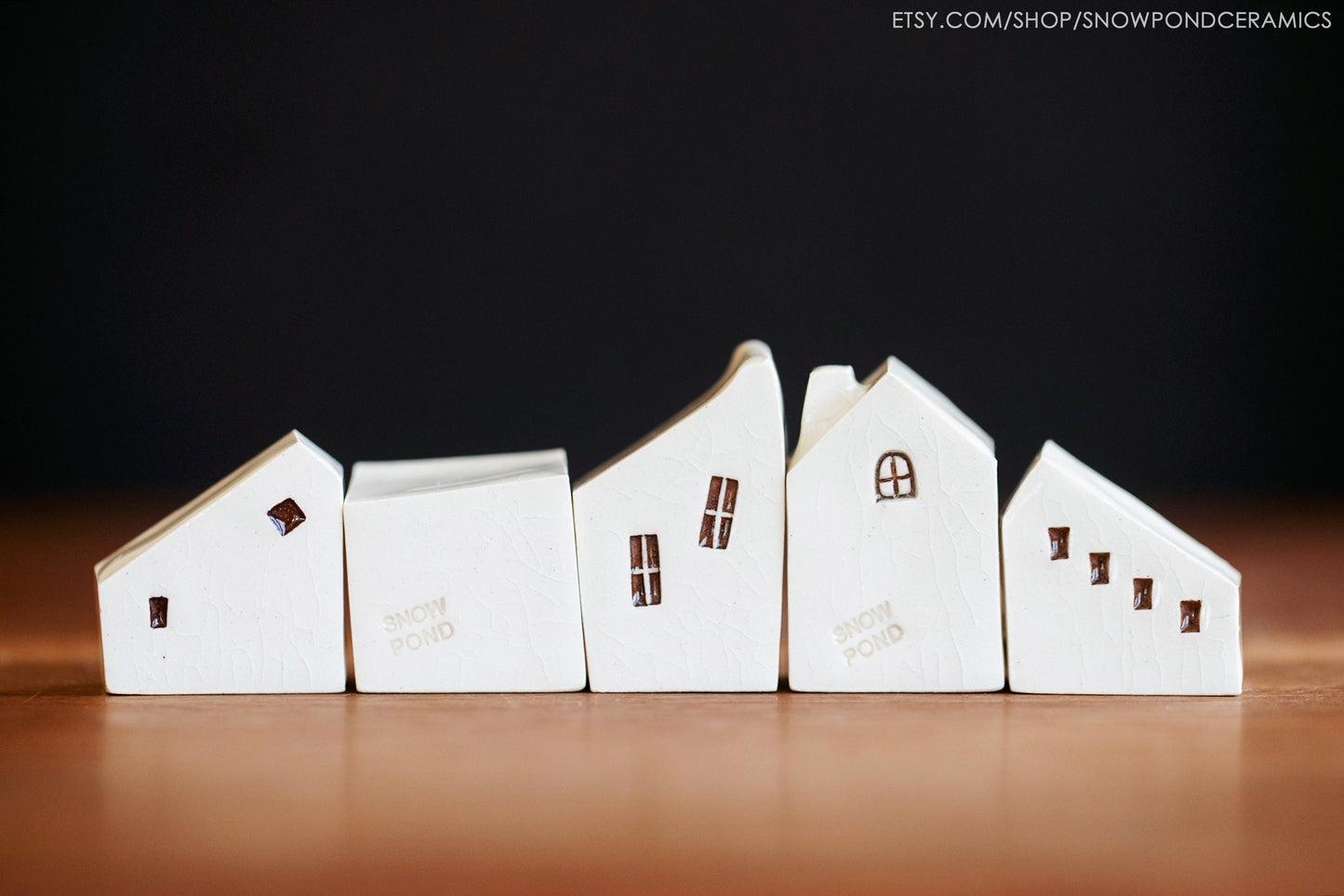 Small Old World Style Ceramic Houses with Texture - Amsterdam - Tactile Gift