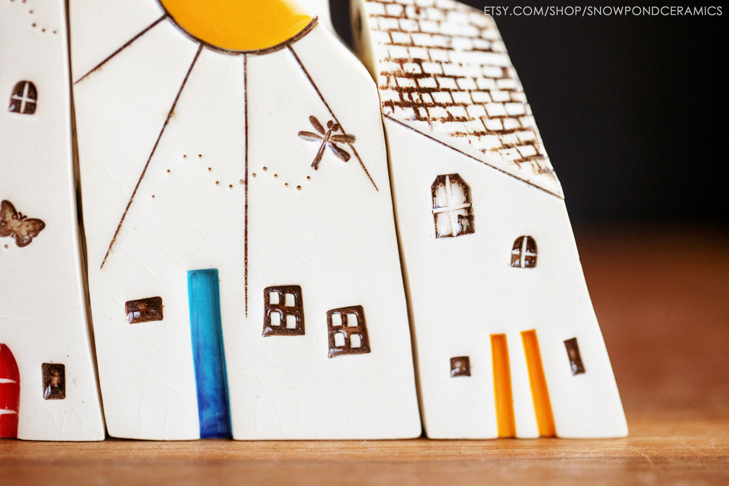 STORY VILLAGE - Whimsical Ceramic Houses of the Seasons - Summer, Fall, Winter, Spring - Happy Handmade Gift