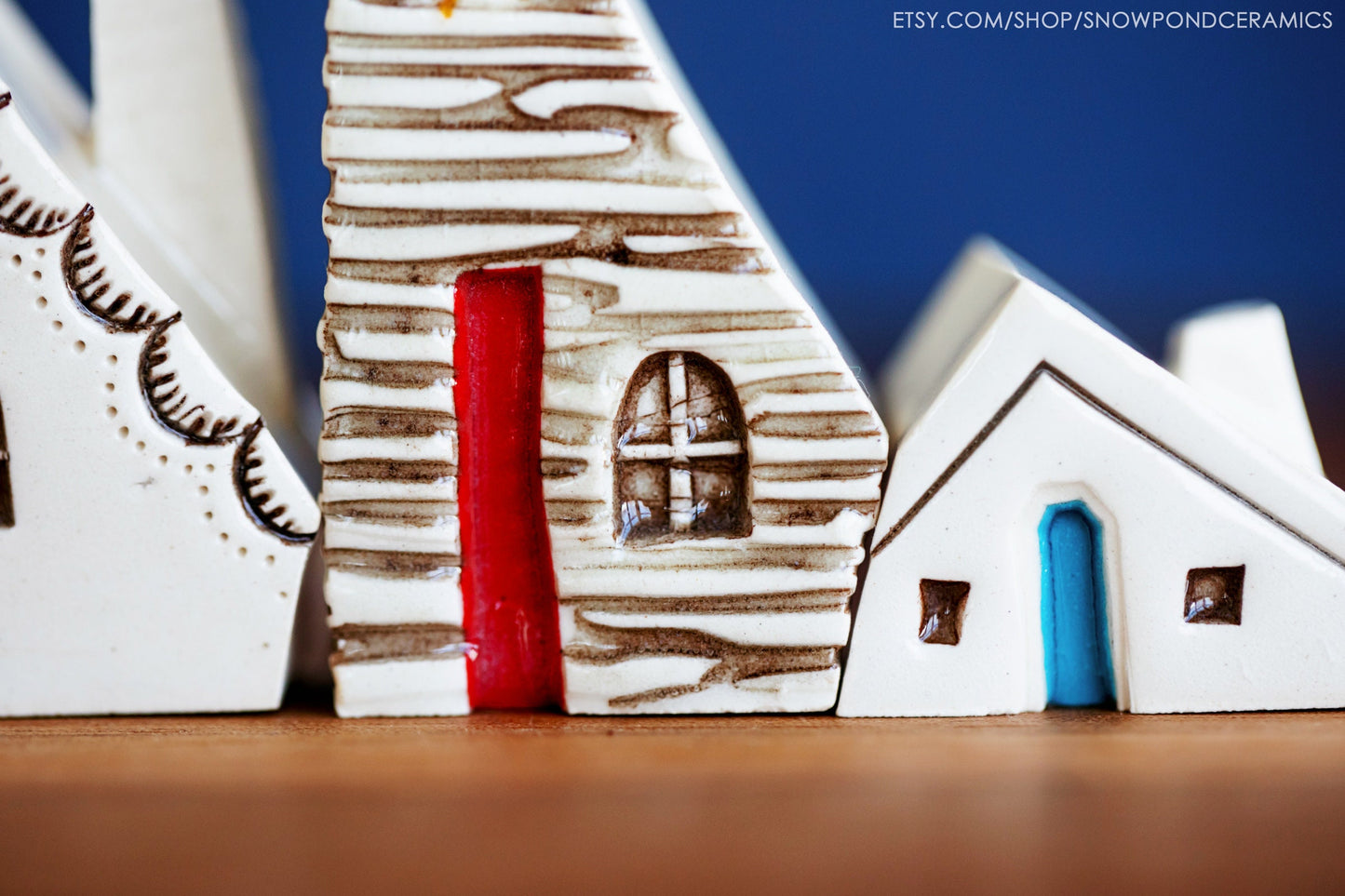 Joyful Whimsical Ceramic Houses with Stars, Moon, Sunshine - House Host Gift