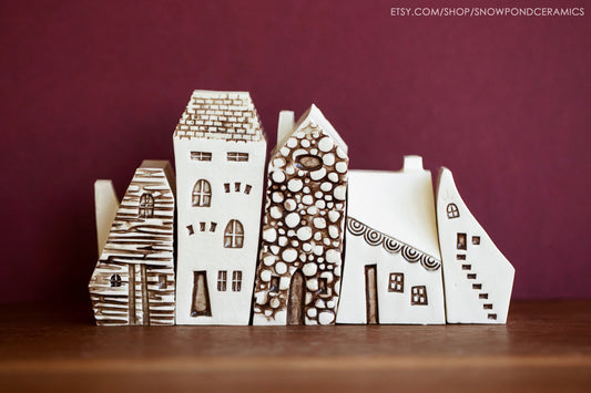 Ceramic Village of Bruges Style Houses - Puzzle Set - Professor Gift