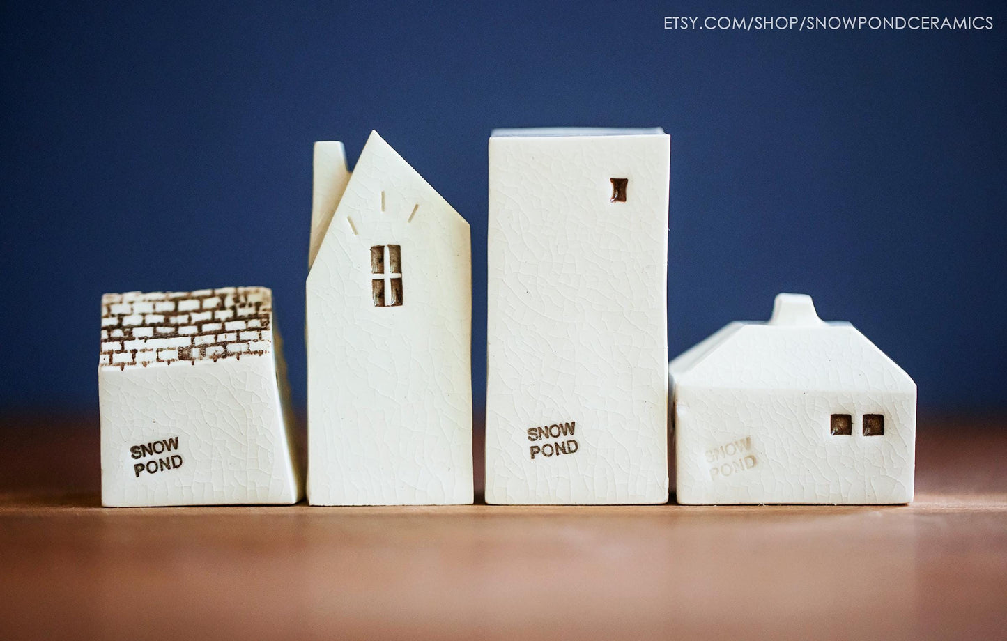 Old World Style Miniature White Ceramic Houses - Waldorf Unique Natural Imagination Toy