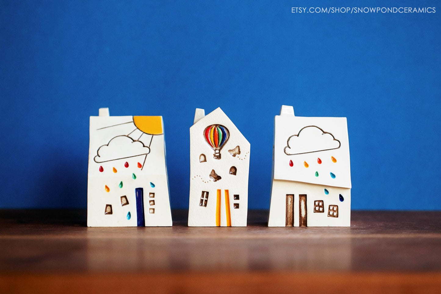 Whimsical Rainbow Cloud House / Hot Air Balloon / Butteryfly - Joyful Altar Decor