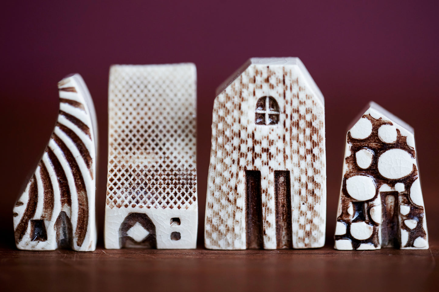 Miniature Ceramic Houses with Textures and Cute Details