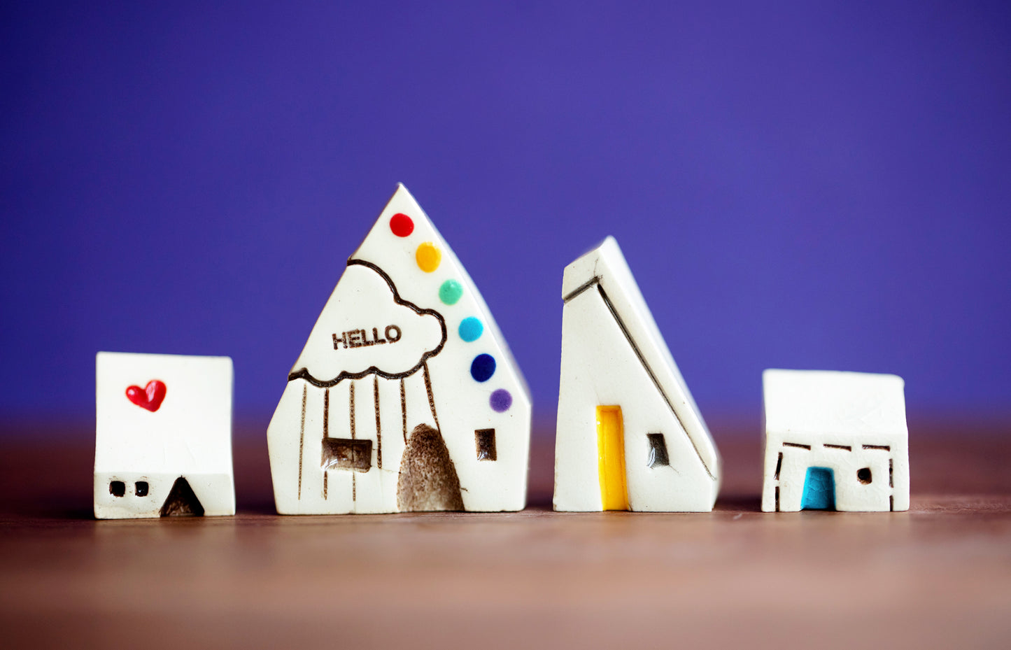 Tiny Village with Secret Hello Message and Heart Houses