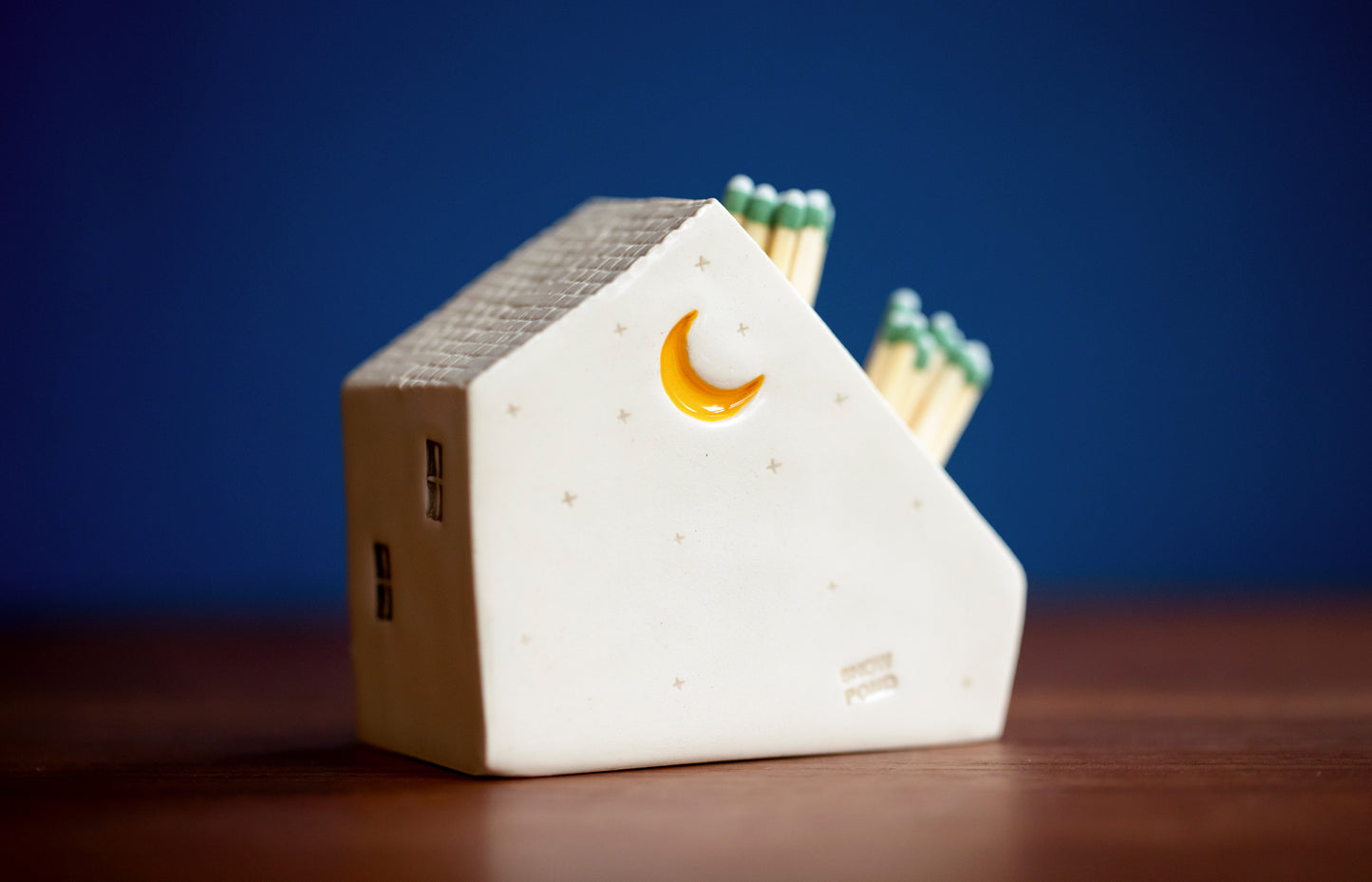 Whimsical Cloud Rainbows Match Striker with Tiny Cat Mantle Decor