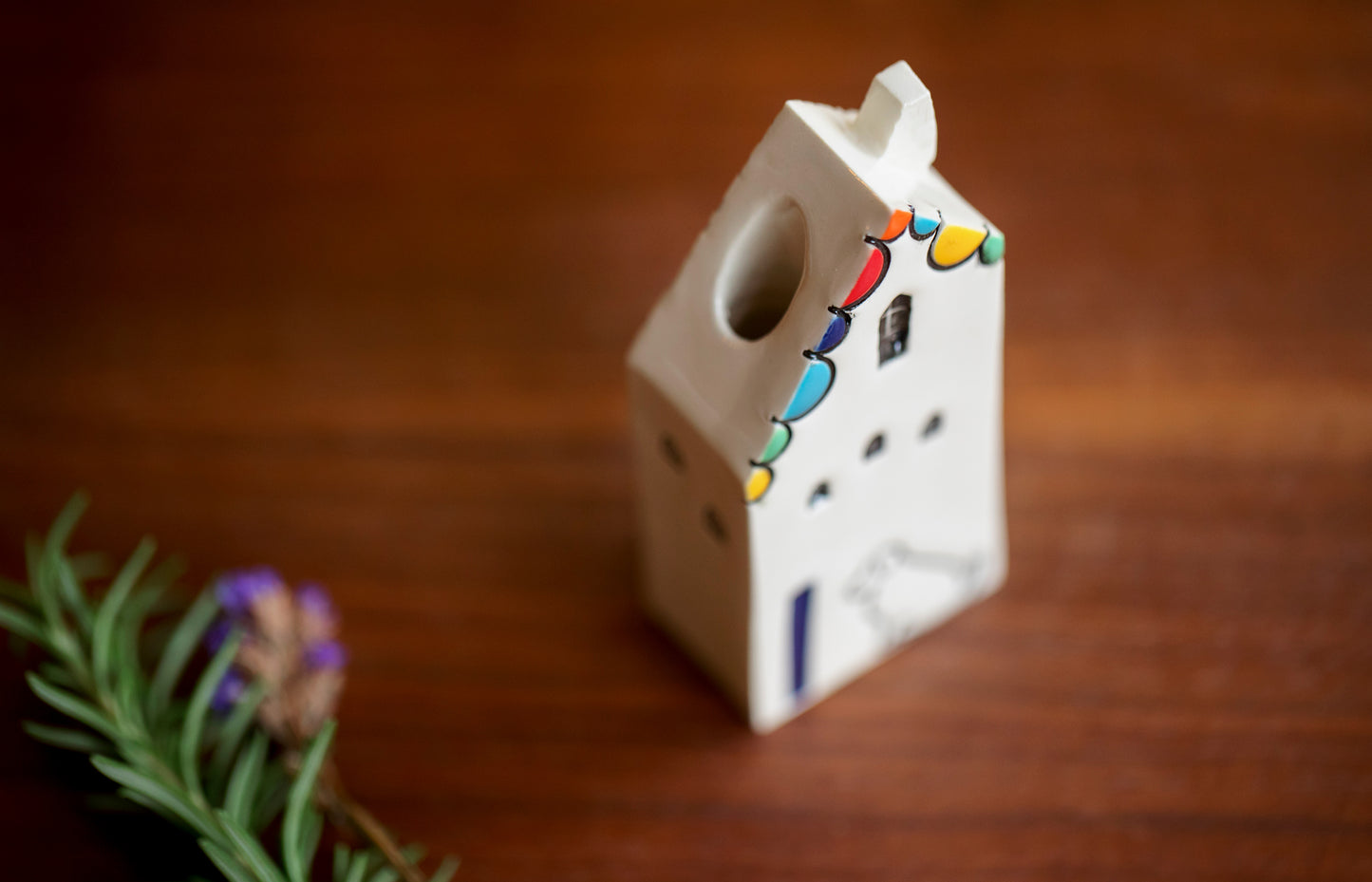 Teacher Appreciation Gift - Ceramic Bud Vase with Rainbows and Dog, Cat