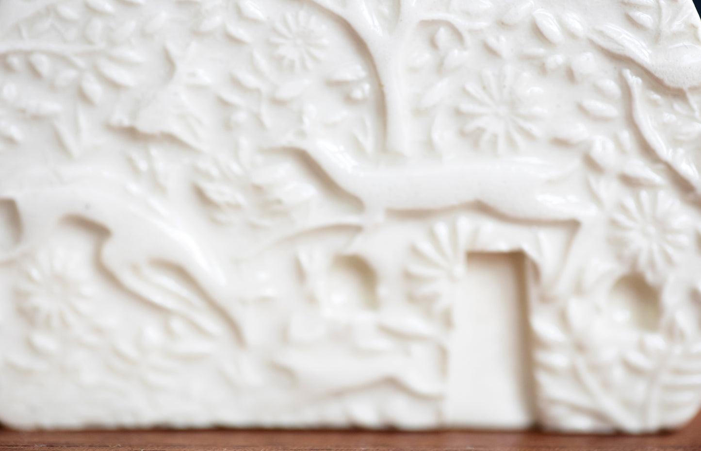 Modern Minimalist Christmas Village with Woodland Tree and Bird