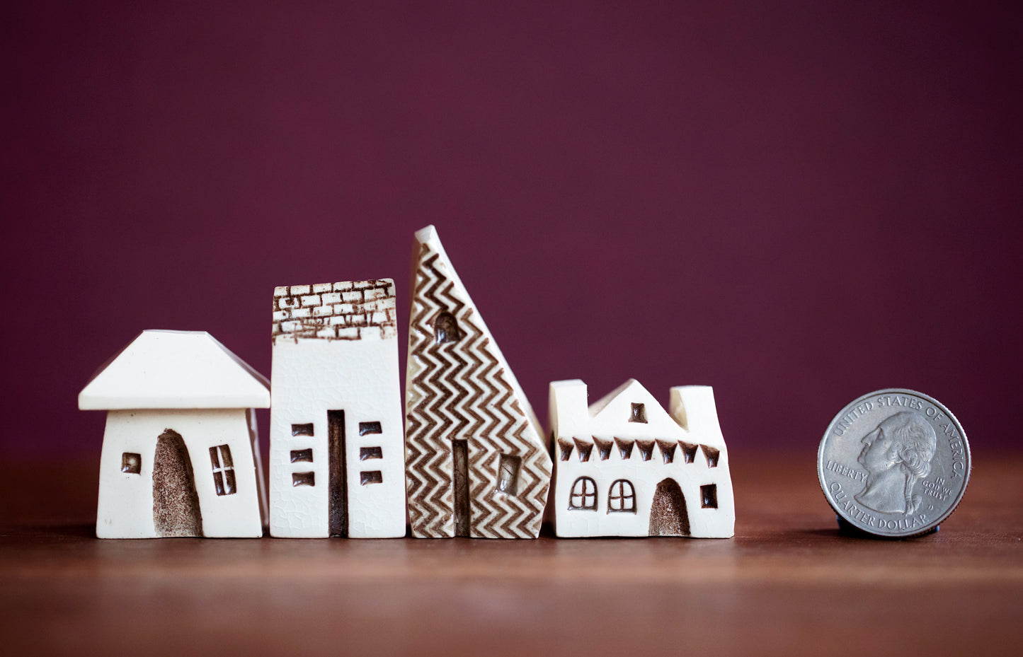 Textured White Ceramic Village Teacher Appreciation Gift Idea