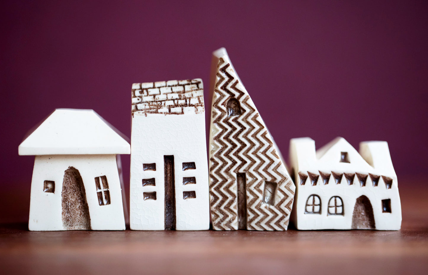 Textured White Ceramic Village Teacher Appreciation Gift Idea