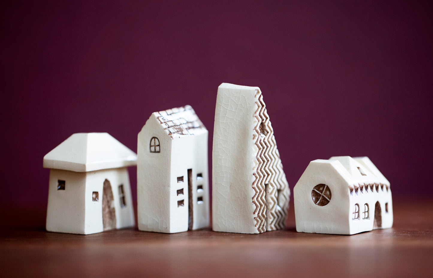Textured White Ceramic Village Teacher Appreciation Gift Idea