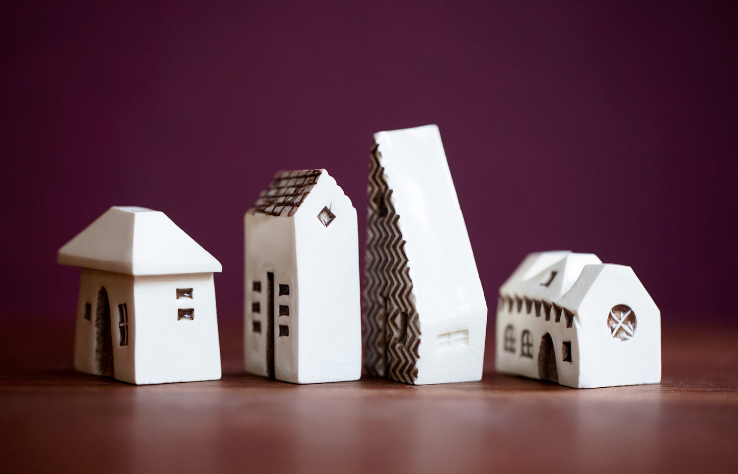 Textured White Ceramic Village Teacher Appreciation Gift Idea