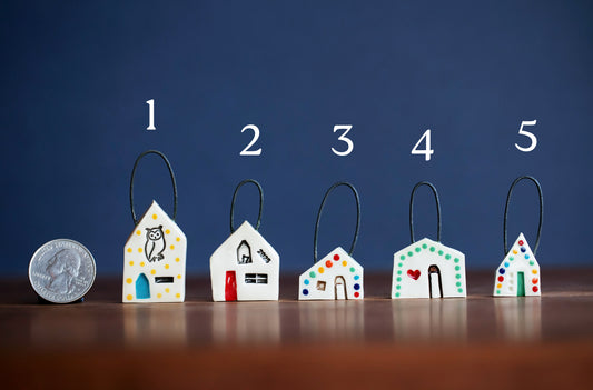 Whimsical Miniature Ceramic Holiday Ornaments