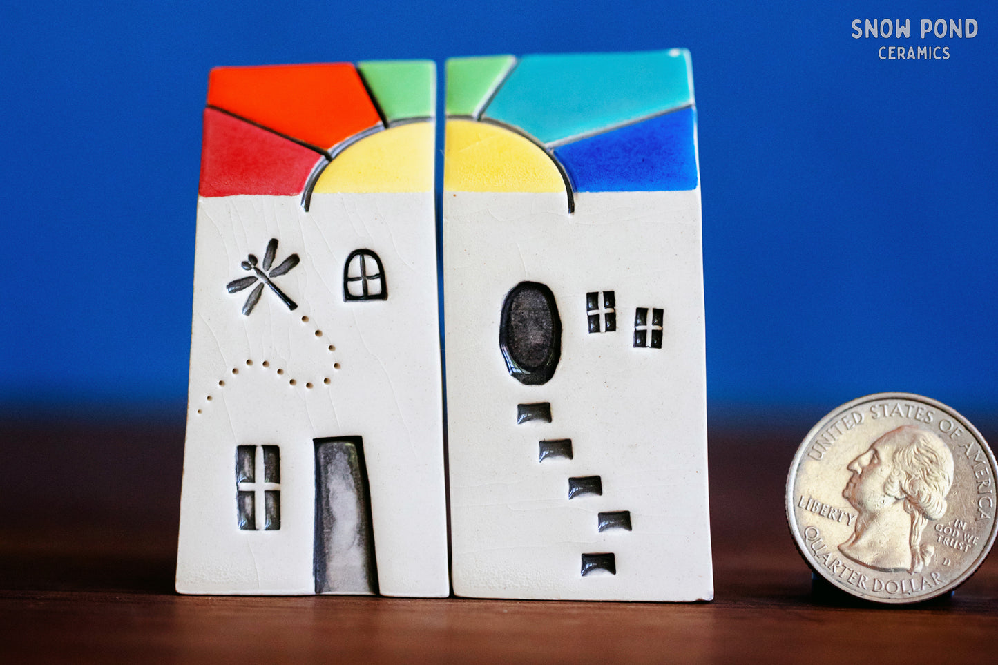 Sunshine Rainbow Bestie Ceramic House Set with Dragonfly