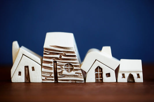 Mini Ceramic Village with Witch Window