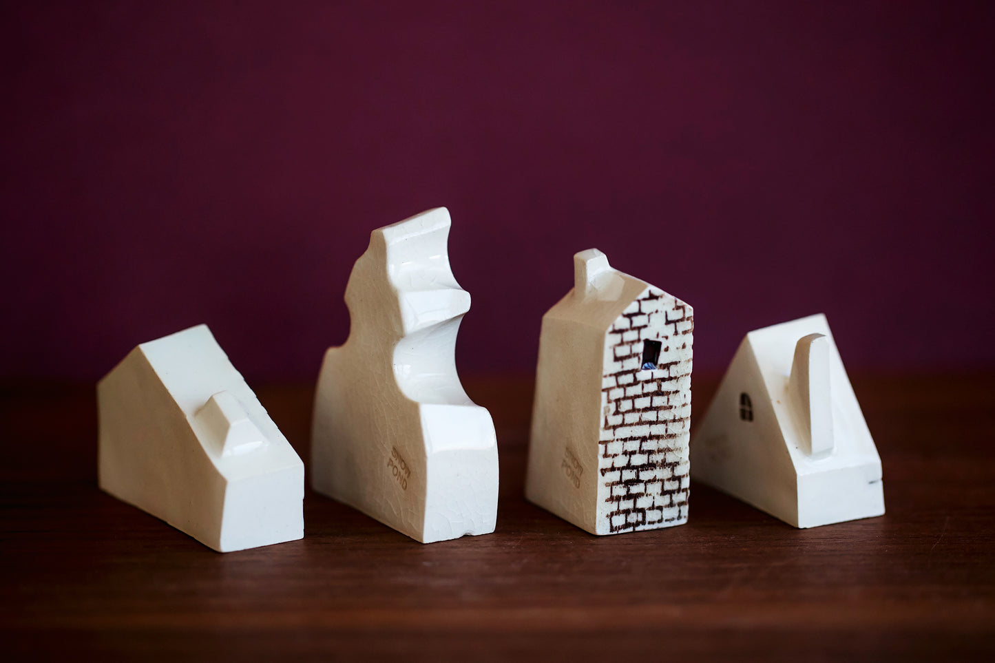 Haunted Village of Ceramic Houses with Hello Message
