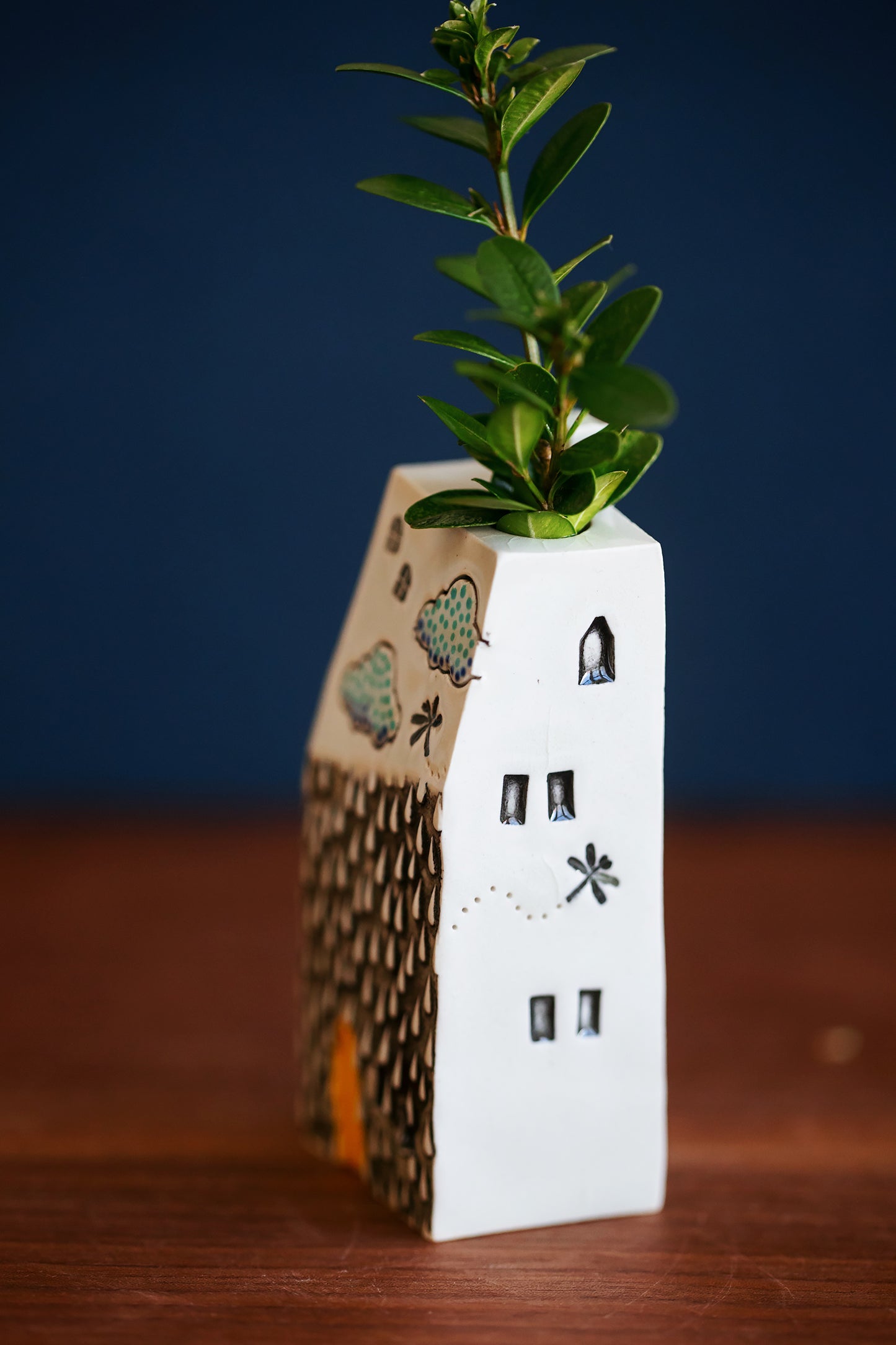 Whimsical Rainbow Bud Vases - Cobblestone and Rain Texture