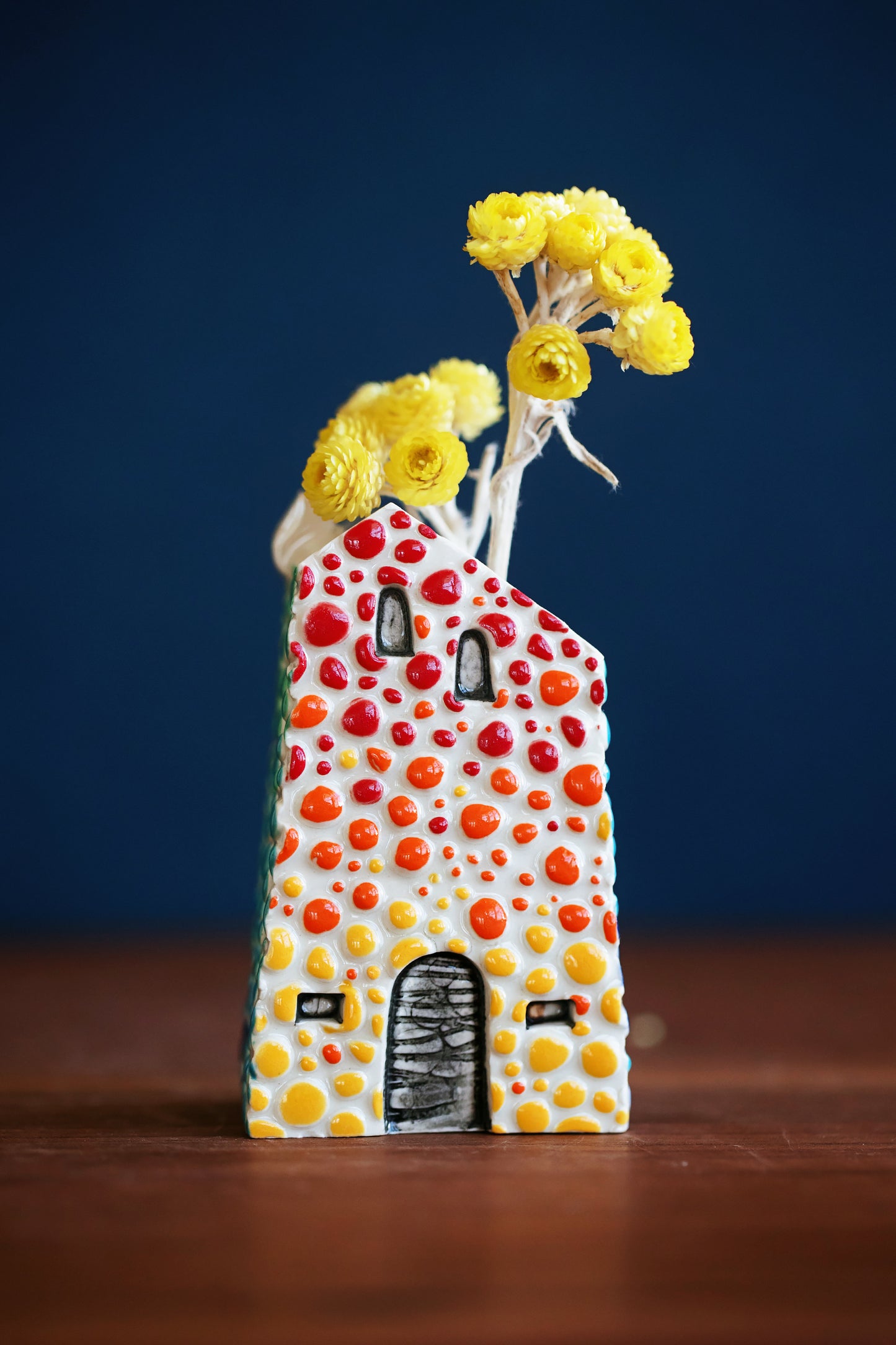 Whimsical Rainbow Bud Vases - Cobblestone and Rain Texture