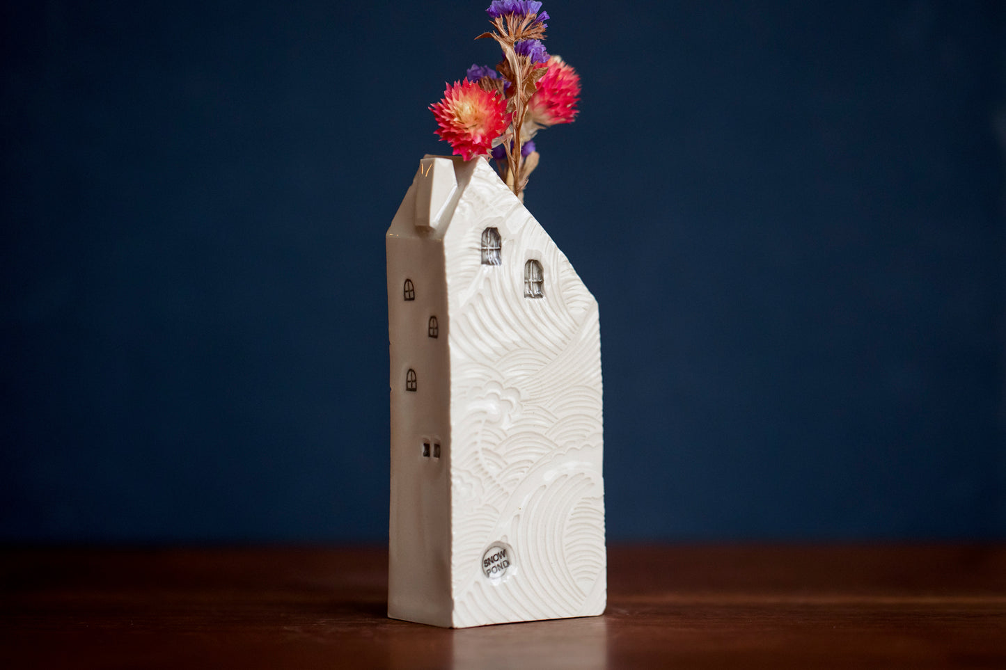 Bud Vase House with Bicycles and Clouds