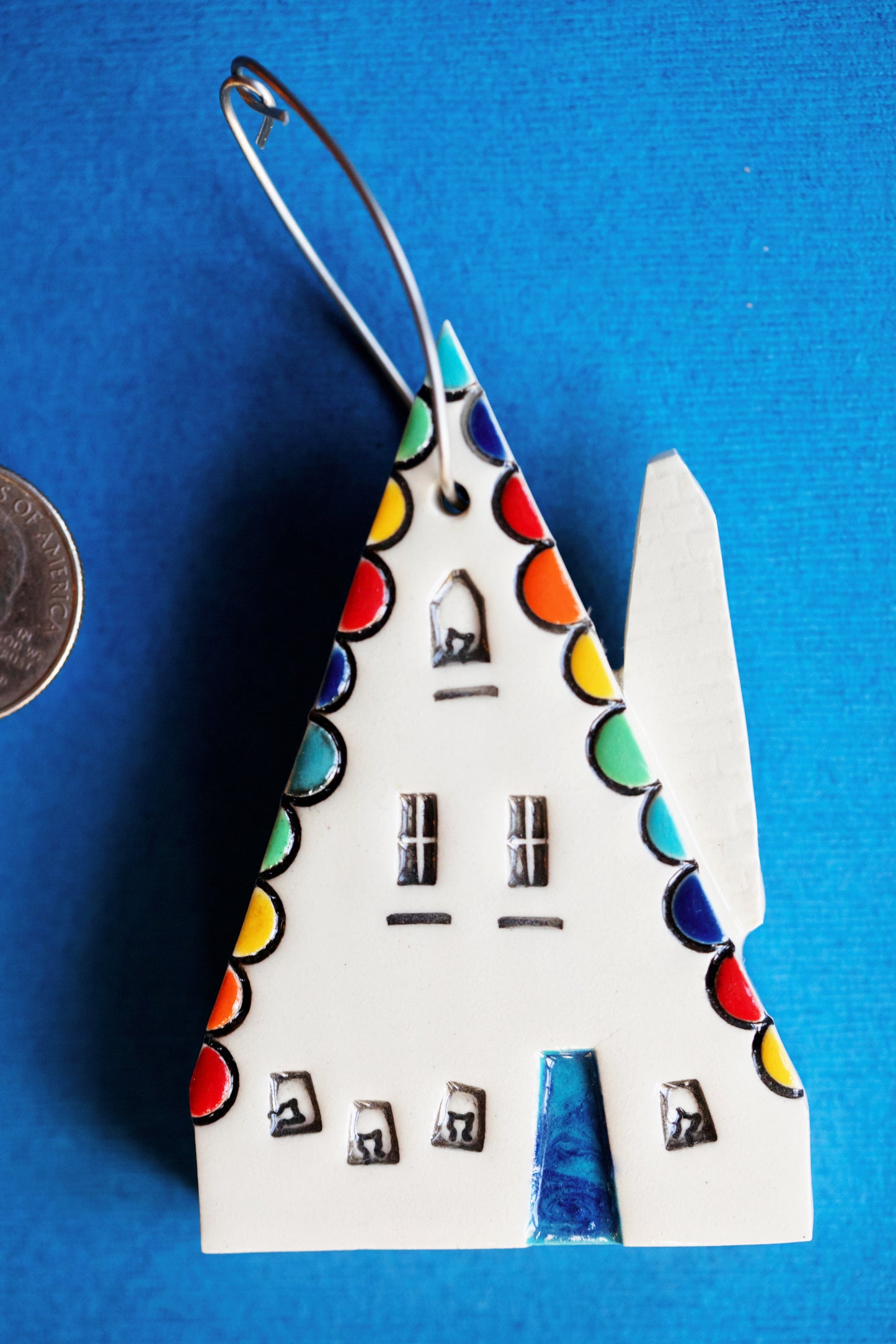 Handmade Colorful Ceramic Christmas Ornaments with Owl, Cats